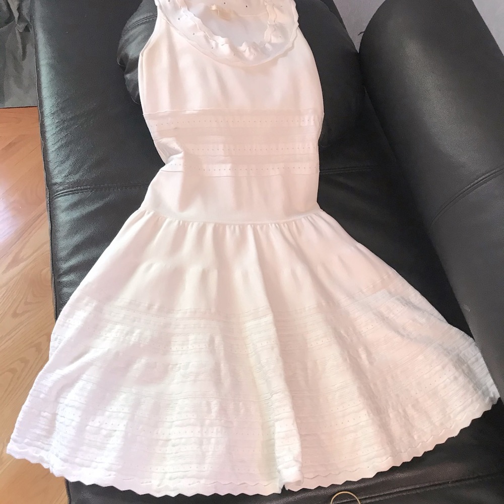 White knitwear fit and flare dress!!